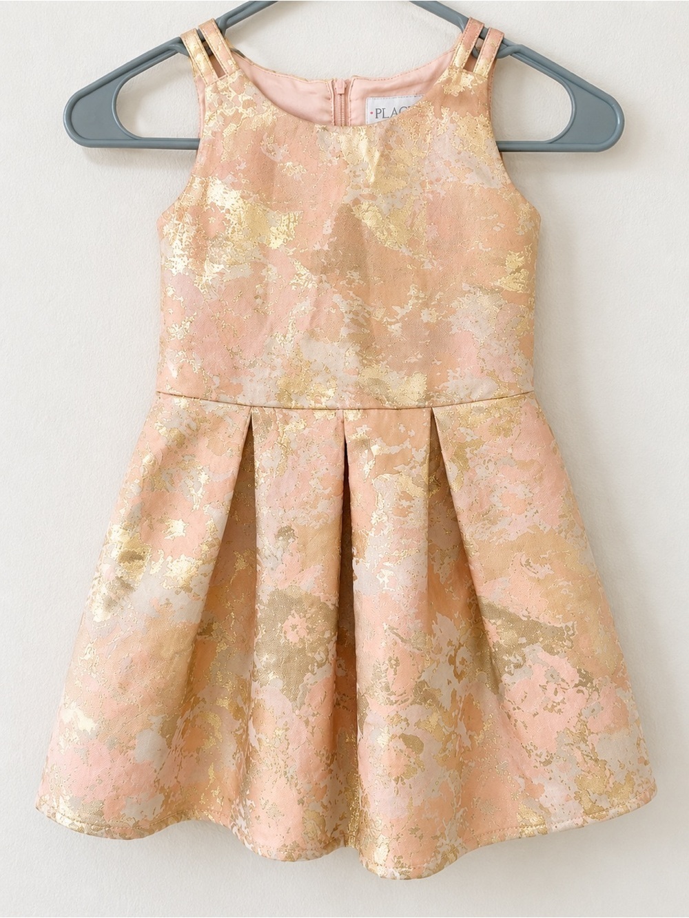 The Children’s Place Girls Formal Sz 4T Pink Gold Metallic Party Holiday Dress